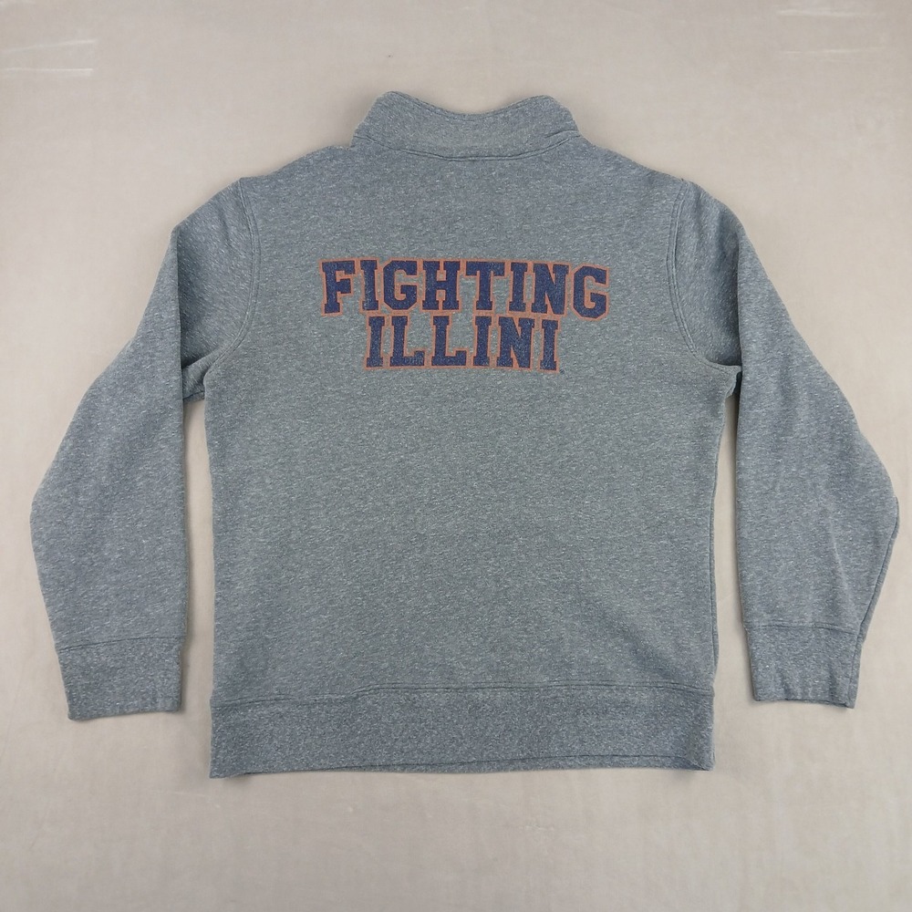 Retro Illinois Fighting Illini Large Mens Sweatshirt Fleece *Fits A Small‎ 21x25